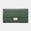 Fashnzfab Quilted Flap Evening Clutch Bag / Crossbody Bag In Green