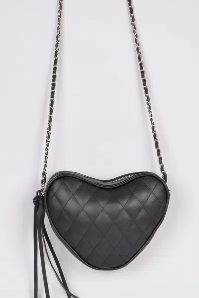 Fashnzfab Quilted Heart Clutch In Red