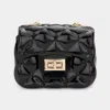 Fashnzfab Quilted Jelly Mini Micro Crossbody Bag In Black