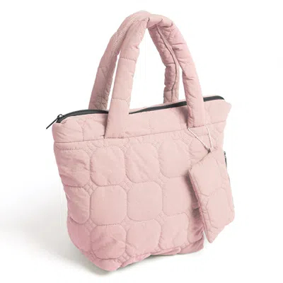 Fashnzfab Quilted Padded Hand Bag In Pink