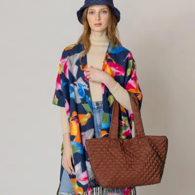 Fashnzfab Quilted Padded Puffer Tote Bag In Brown