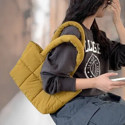 Fashnzfab Quilted Padded Shoulder Bag Patterned Tote Bag In Multi