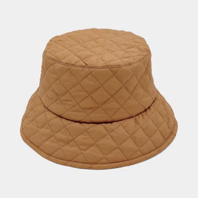 Fashnzfab Quilted Padding Bucket Hat In Brown