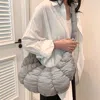 Fashnzfab Quilted Puffer Croissant Crossbody Bag In Gray