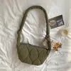 Fashnzfab Quilted Puffer Half Moon Tote / Shoulder Bag In Green