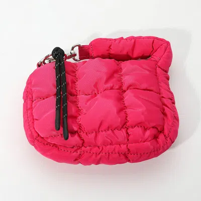 Fashnzfab Quilted Puffer Mini Purse Bag / Bag Charm In Pink