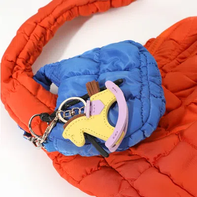 Fashnzfab Quilted Puffer Mini Purse Bag / Bag Charm In Blue