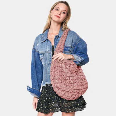 Fashnzfab Quilted Puffer Shoulder / Crossbody Bag Cloud Bag In Pink