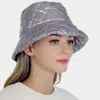 Fashnzfab Quilted Puffer Solid Bucket Hat In Silver