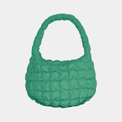 Fashnzfab Quilted Puffer Tote / Shoulder Bag Cloud Bag In Green
