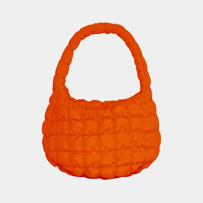 Fashnzfab Quilted Puffer Tote / Shoulder Bag Cloud Bag In Orange