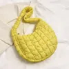 Fashnzfab Quilted Puffer Tote / Shoulder Bag Cloud Bag In Yellow