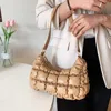 Fashnzfab Quilted Puffer Tote / Shoulder Bag In Sand