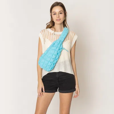 Fashnzfab Quilted Sling Bag In Blue