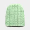 Fashnzfab Quilted Solid Faux Fur Backpack Bag In Green