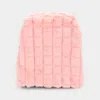 Fashnzfab Quilted Solid Faux Fur Backpack Bag In Pink