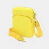 Fashnzfab Quilted Solid Puffer Crossbody Bag 7.5" X 9.25" X 2" In Yellow