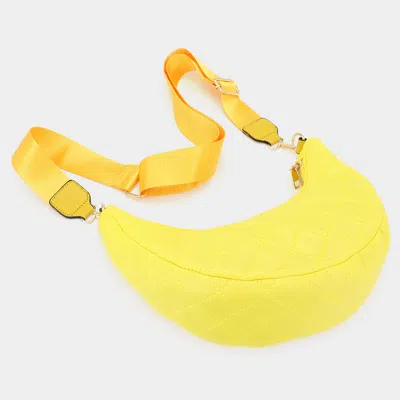 Fashnzfab Quilted Solid Puffer Crossbody Bag In Yellow