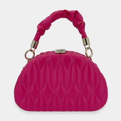 Fashnzfab Quilted Solid Tote 8.25" X 2.25" X 5.25"crossbody Bag In Red