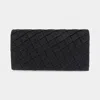 Fashnzfab Quilted Sparkly Clutch Bag / Crossbody Bag In Black