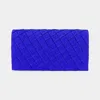 Fashnzfab Quilted Sparkly Clutch Bag / Crossbody Bag In Blue
