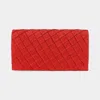 Fashnzfab Quilted Sparkly Clutch Bag / Crossbody Bag In Red
