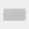 Fashnzfab Quilted Sparkly Clutch Bag / Crossbody Bag In Silver