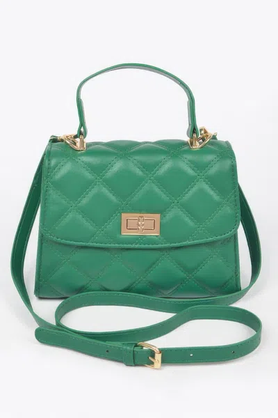 Fashnzfab Quilted Top Handle Crossbody Bag In Red