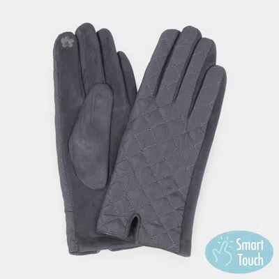 Fashnzfab Quilted Touch Smart Gloves In Gray