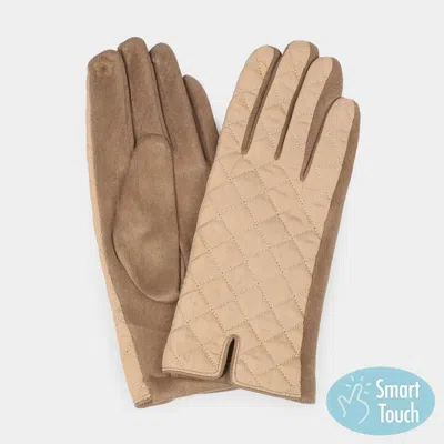 Fashnzfab Quilted Touch Smart Gloves In Brown