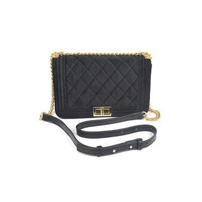 Fashnzfab Quilted Velvet Statement Shoulder Bag