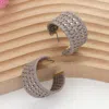 Fashnzfab Raffia Basket Weave Wide Hoop Earrings - Taupe In Gray