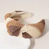 Fashnzfab Raffia Knot Headband 2" H In Brown