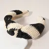 Fashnzfab Raffia Knot Headband 2" H In Multi