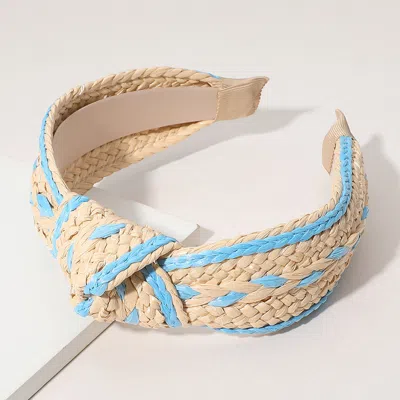 Fashnzfab Raffia Knot Headband In Black