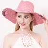 Fashnzfab Raffia Pointed Straw Sun Hat In Pink