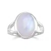 Fashnzfab Rainbow Moonstone Ring In Silver