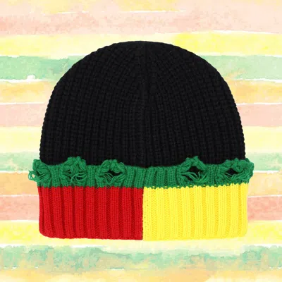 Fashnzfab Rasta Inspired Knit Beanie In Multi