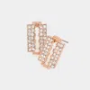 Fashnzfab Razor Blade Rhinestone Stud Earrings - Rose Gold In Gold