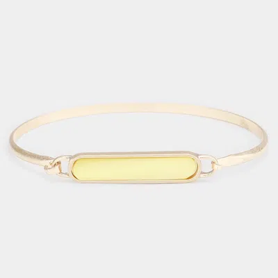 Fashnzfab Rectangle Genuine Shell Hook Bracelet Yellow