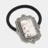 Fashnzfab Rectangle Natural Stone Stretch Hairband In Black