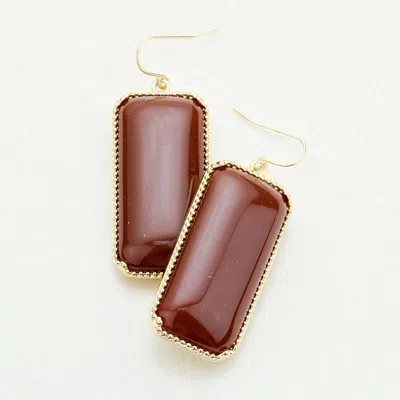 Fashnzfab Rectangle Resin Blocks Drop Earrings In Multi