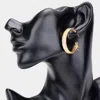 Fashnzfab Rectangle Stone Cluster Hoop Earrings - Ab, Gold In Gold