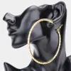 Fashnzfab Rectangle Stone Cluster Hoop Earrings - Ab, Gold In Multi