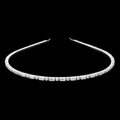 Fashnzfab Rectangle Stone Headband In Silver