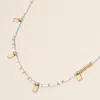 Fashnzfab Rectangular Charm Beaded Choker Necklace In Multi