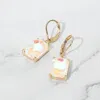 Fashnzfab Rectangular Glass Stone Drop Dangle Earrings In Gold