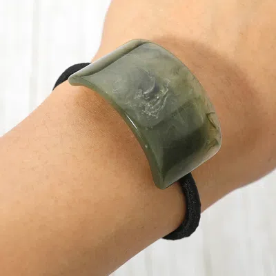Fashnzfab Rectangular Resin Accent Hair Band In Green