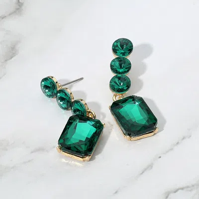 Fashnzfab Rectangular Stone Cluster Drop Evening Earrings In Multi