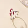 Fashnzfab Red Mushroom Ring (adjustable) In Multi